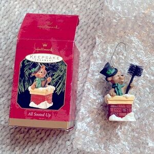 Hallmark 1999 “All Sooted Up” Ornament, Vintage Bear Chimney Sweep, Retro